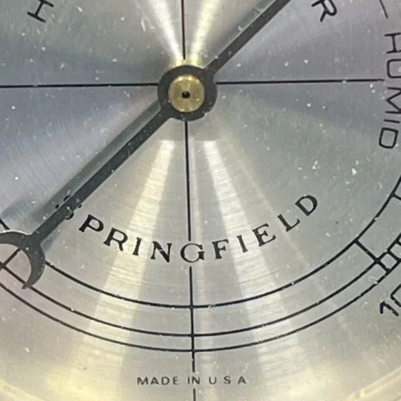 Springfield Weather Station Thermometer, Barometer & Humidity Meter Wood Vintage - Picture 10 of 11